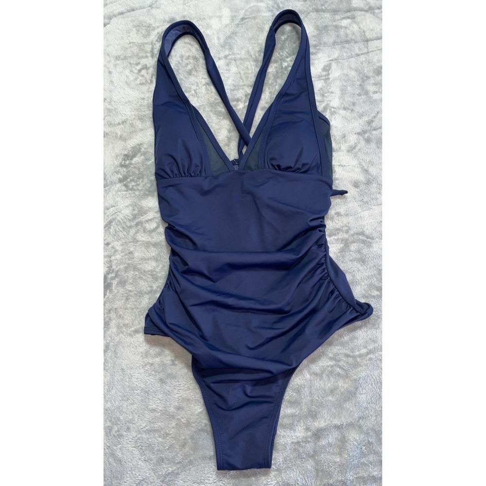 NWT Cupshe‎ One-Piece Swimsuit Med Blue